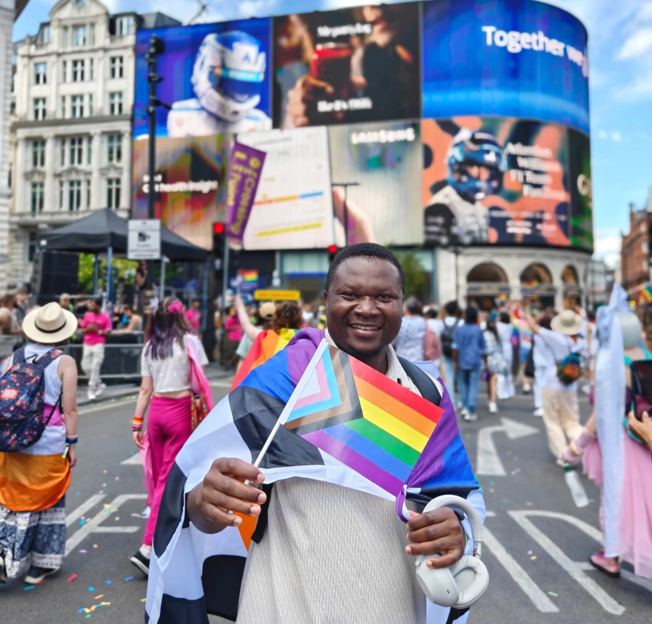 Pride flags and painting